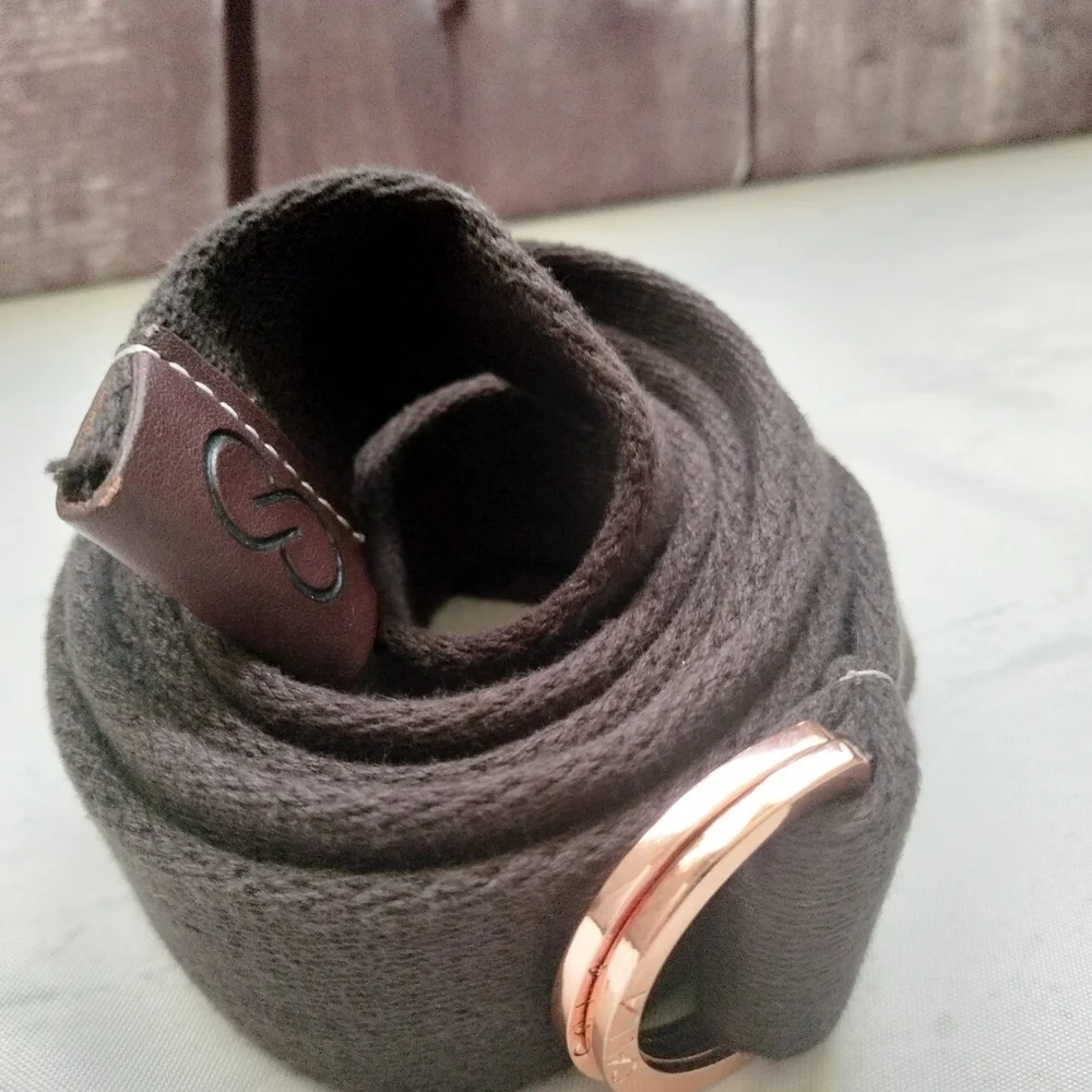 Women's Calia By Carrie Underwood Brown Nylon Brown Belt Brass D-ring Closure